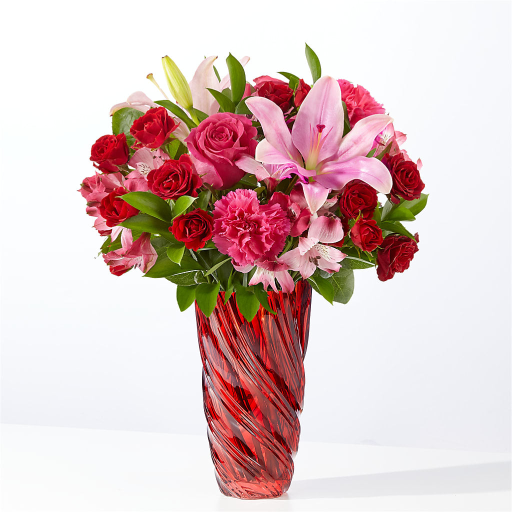 In Love Bouquet with Luxe Swirl Vase – Mountain Florist, Clintwood VA