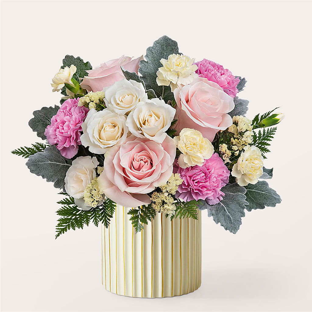 Blissful Moments Bouquet with Ivory Vase – Mountain Florist, Clintwood VA