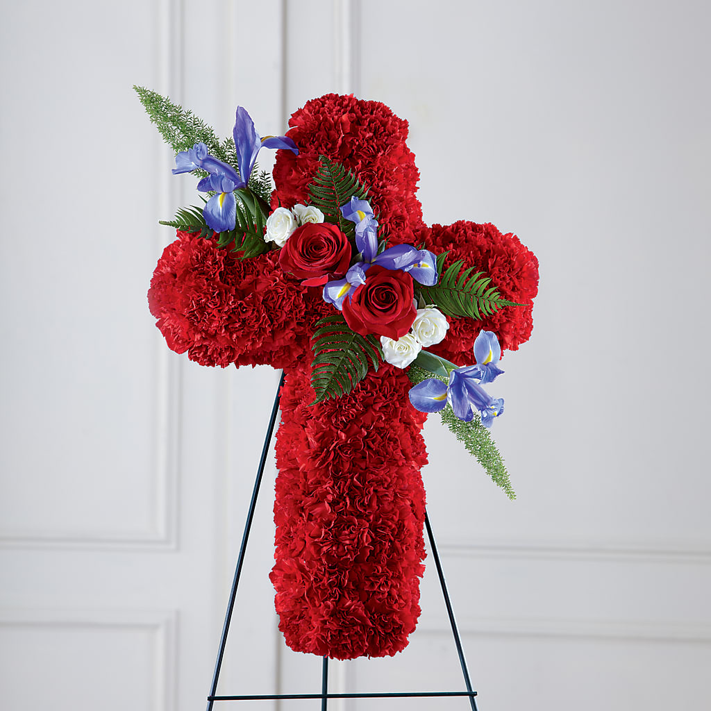 Faithful Hero Floral Cross – Mountain Florist, Clintwood VA