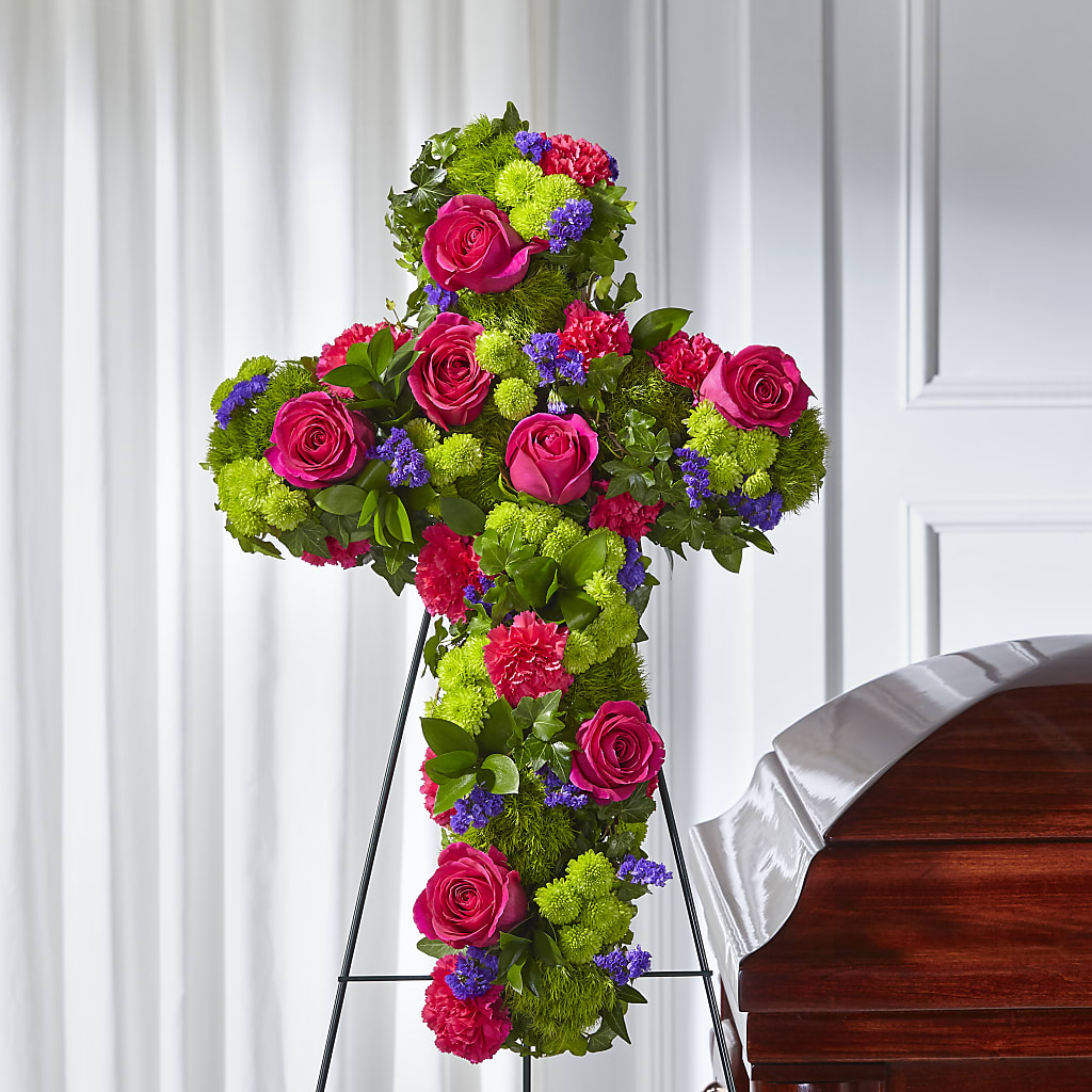 Tribute Rose Floral Cross – Mountain Florist, Clintwood VA