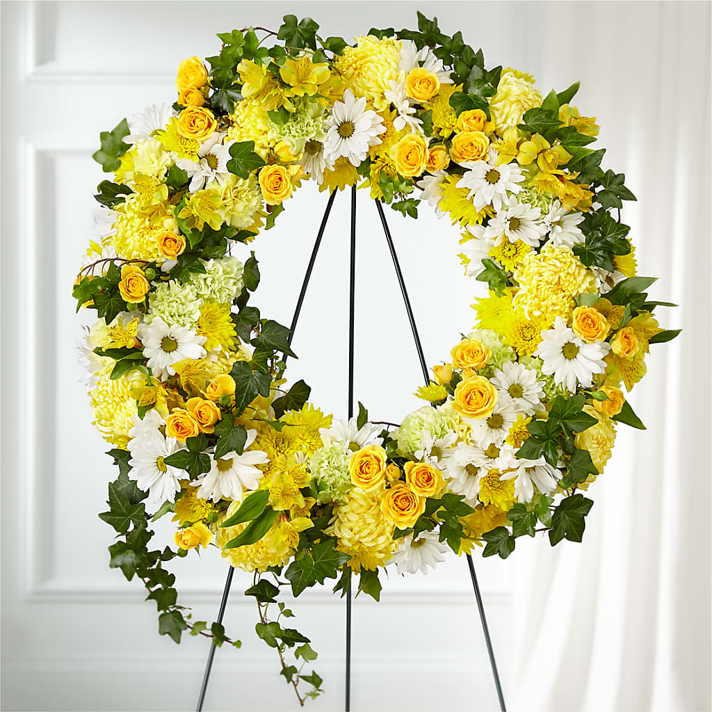 Golden Remembrance Wreath – Mountain Florist, Clintwood VA