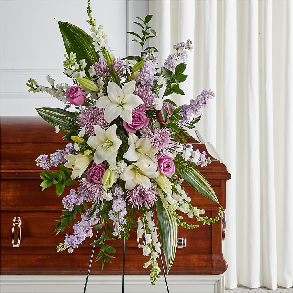 Grateful Hearts Standing Spray – Mountain Florist, Clintwood VA