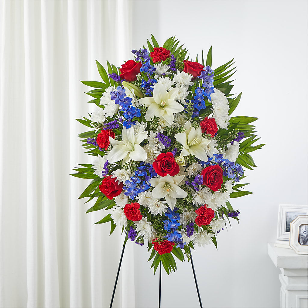 Cherished Service Standing Spray – Mountain Florist, Clintwood VA