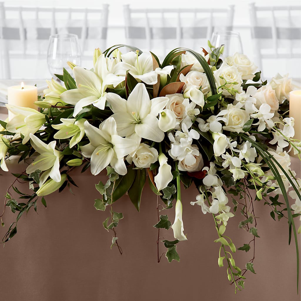White Linen Arrangement – Mountain Florist, Clintwood VA