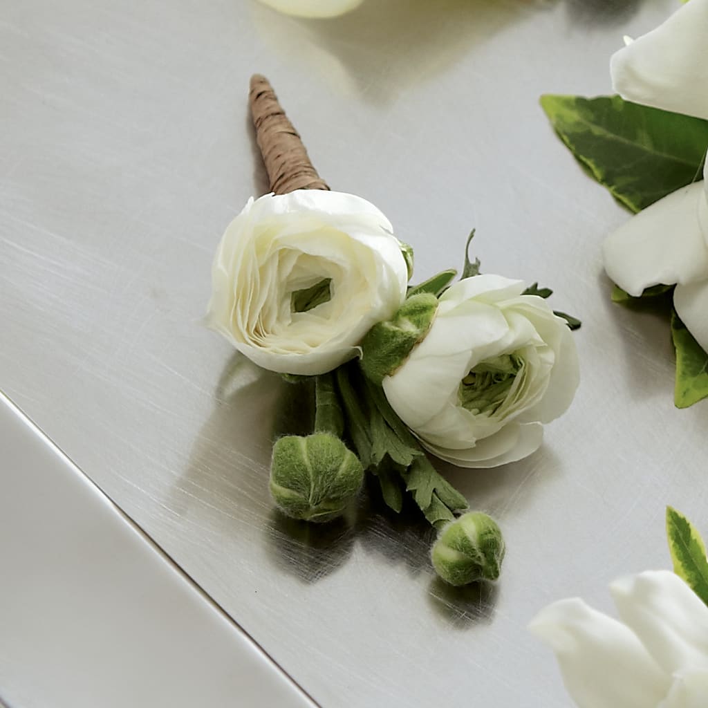 White Ranunculus Boutonniere – Mountain Florist, Clintwood VA