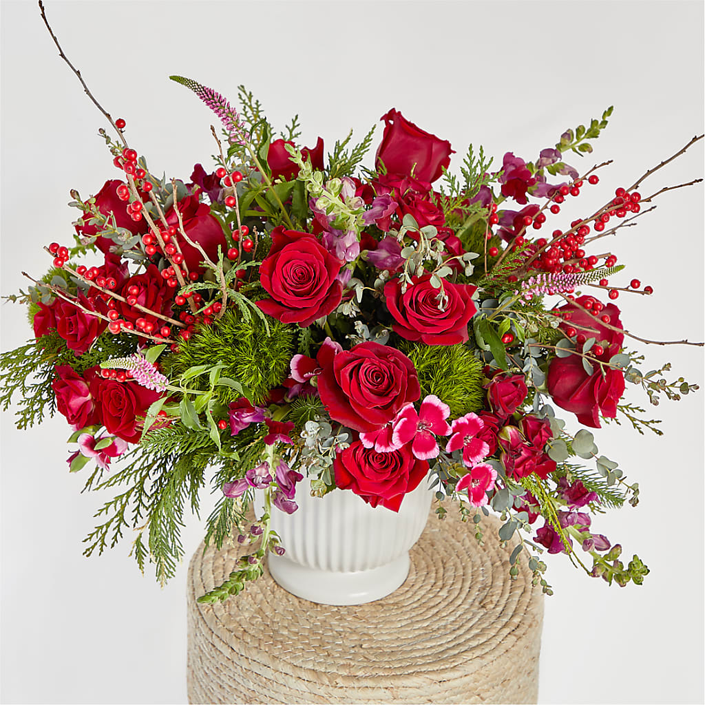 Big Red Bow Bouquet –  Mountain Florist, Clintwood VA