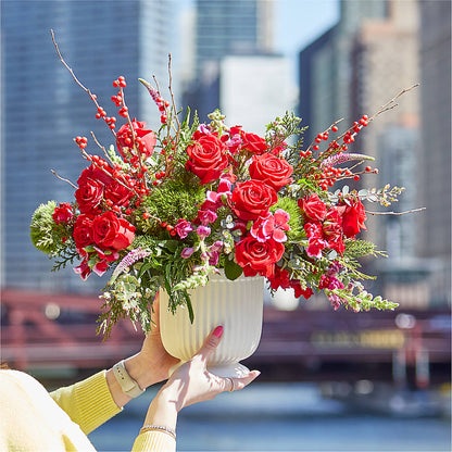 Big Red Bow Bouquet –  Mountain Florist, Clintwood VA