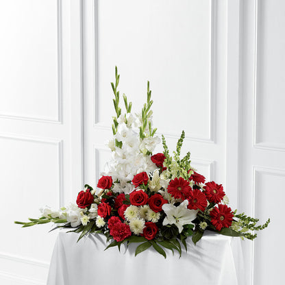 Crimson & White Arrangement –  Mountain Florist, Clintwood VA