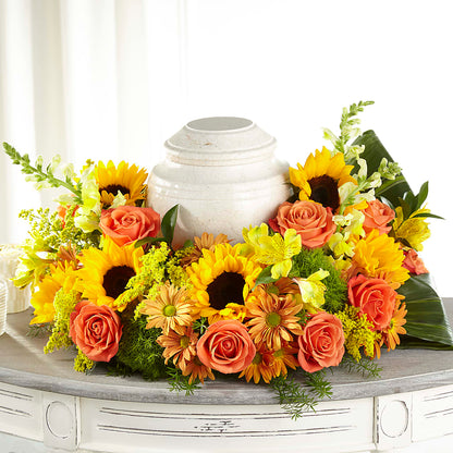 Faithful Sunflower Cremation Adornment –  Mountain Florist, Clintwood VA