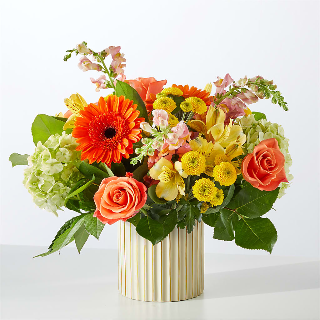 Autumn Sunshine Bouquet with Ivory Vase –  Mountain Florist, Clintwood VA